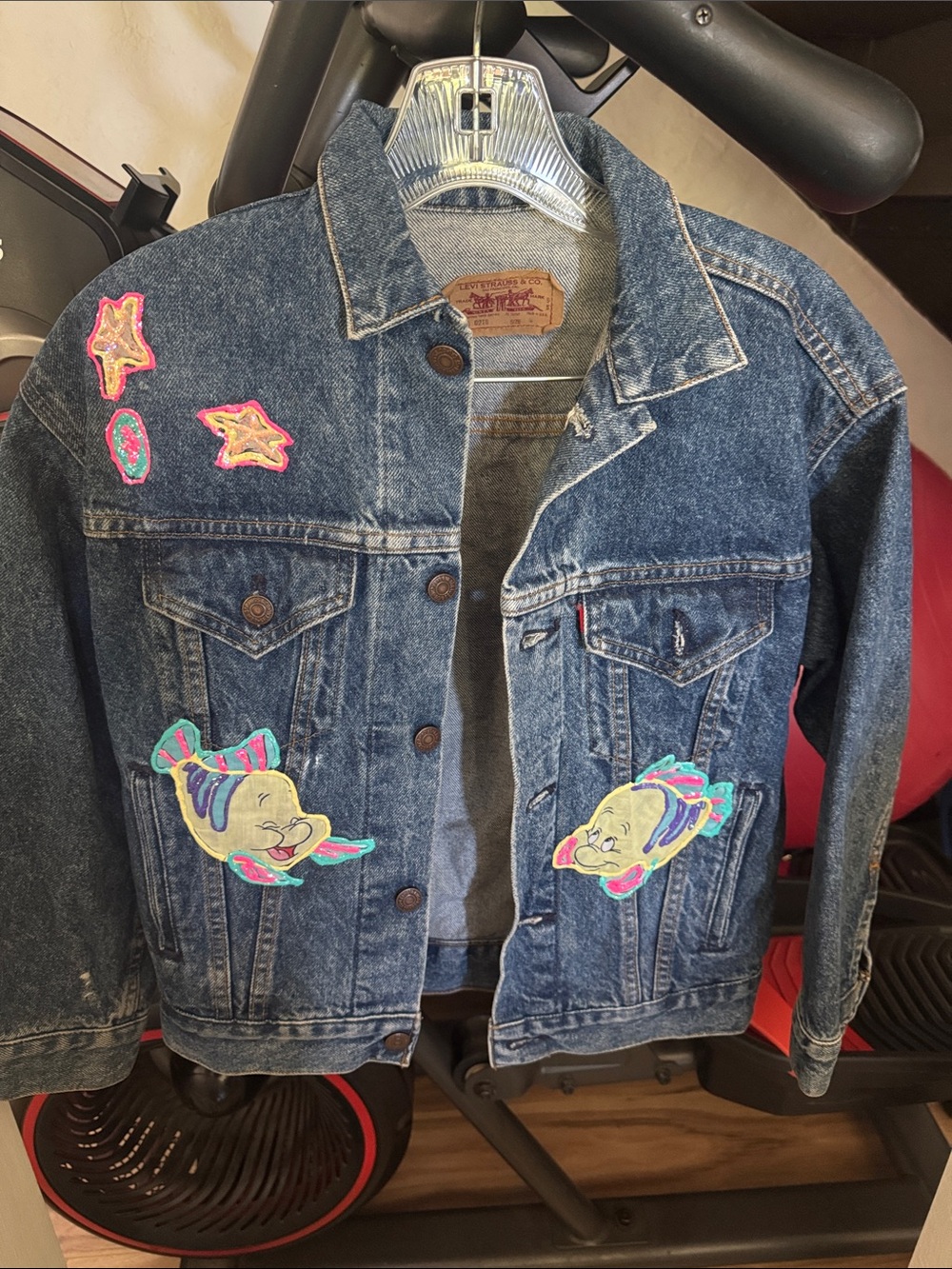 Girls medium little mermaid painted jacket P 11